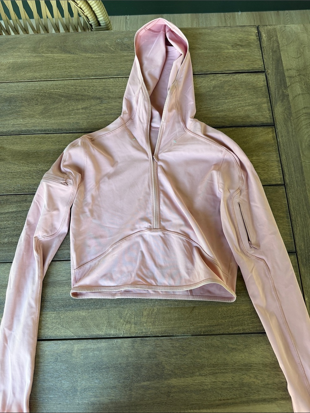 lululemon athletica Light Pink Cropped Half‑Zip Hoodie